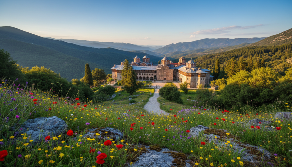 hilandar lokacija na Svetoj Gori hilandar lokacija na Svetoj Gori