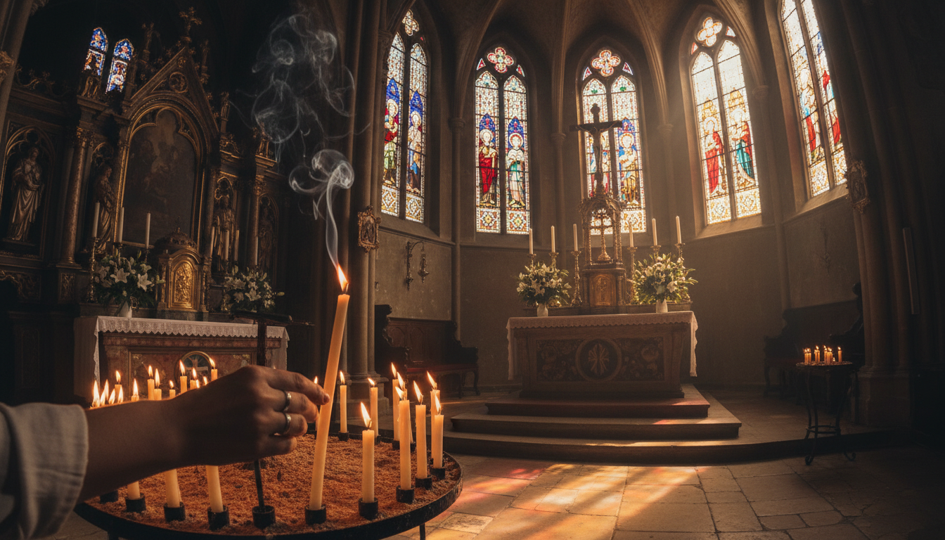 paljenje sveće u crkvi
