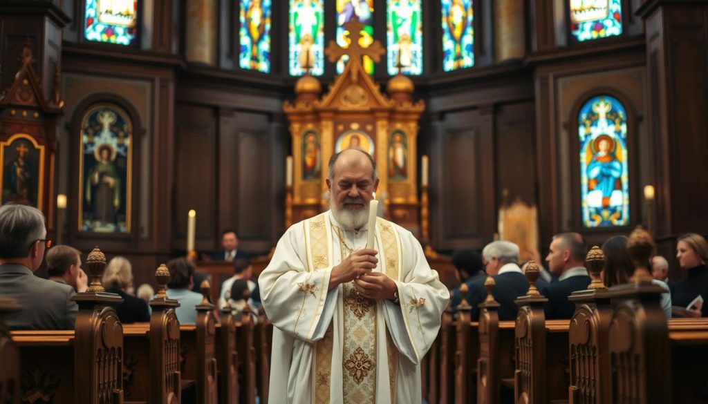 parohijski sveštenik tokom bogosluženja parohijski sveštenik tokom bogosluženja